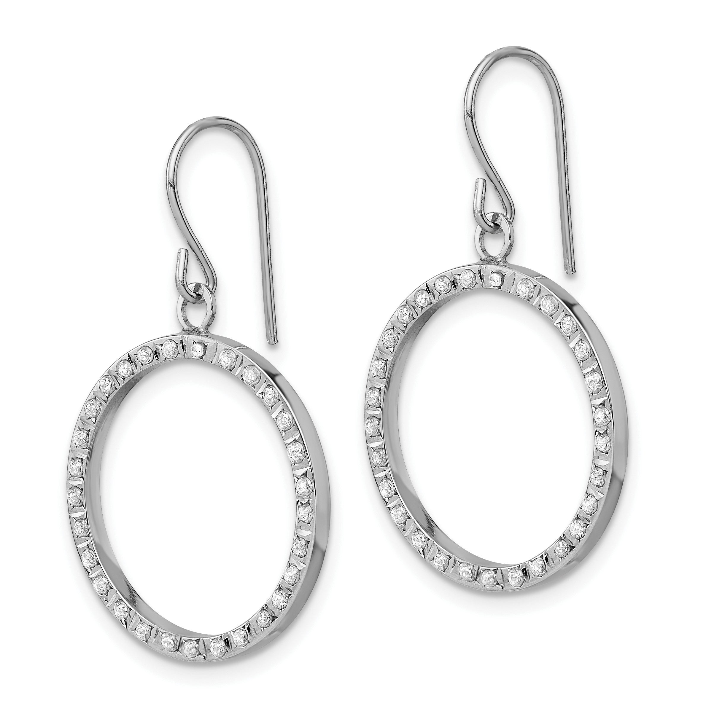 14K Weißgold Diamant Fascination Offen Hängend Creolen
