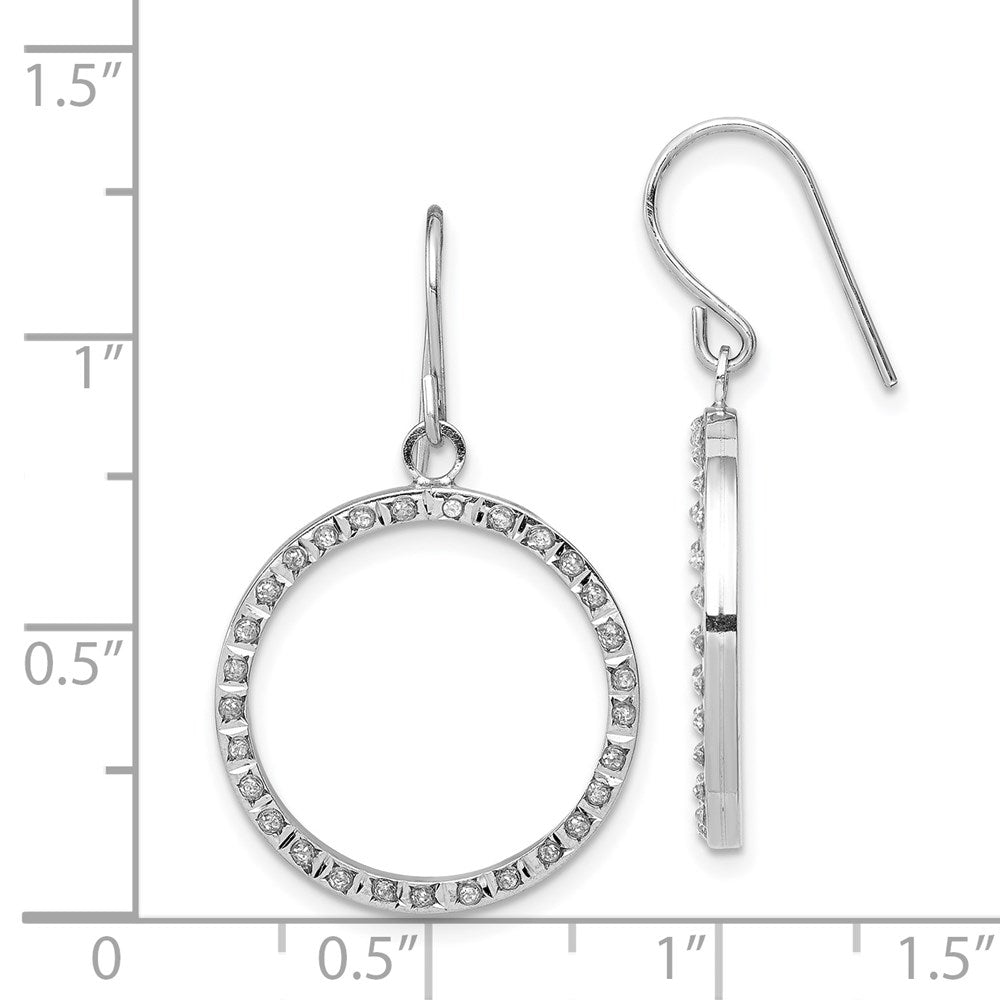 14K Weißgold Diamant Fascination Offen Hängend Creolen