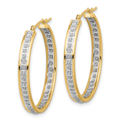14K Gelbgold Diamant Fascination In/out Creolen