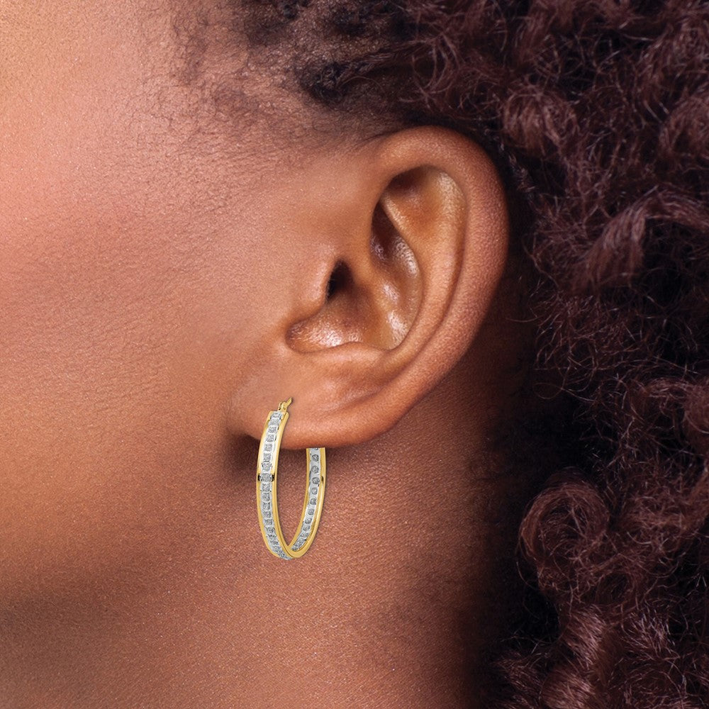 14K Gelbgold Diamant Fascination In/out Creolen