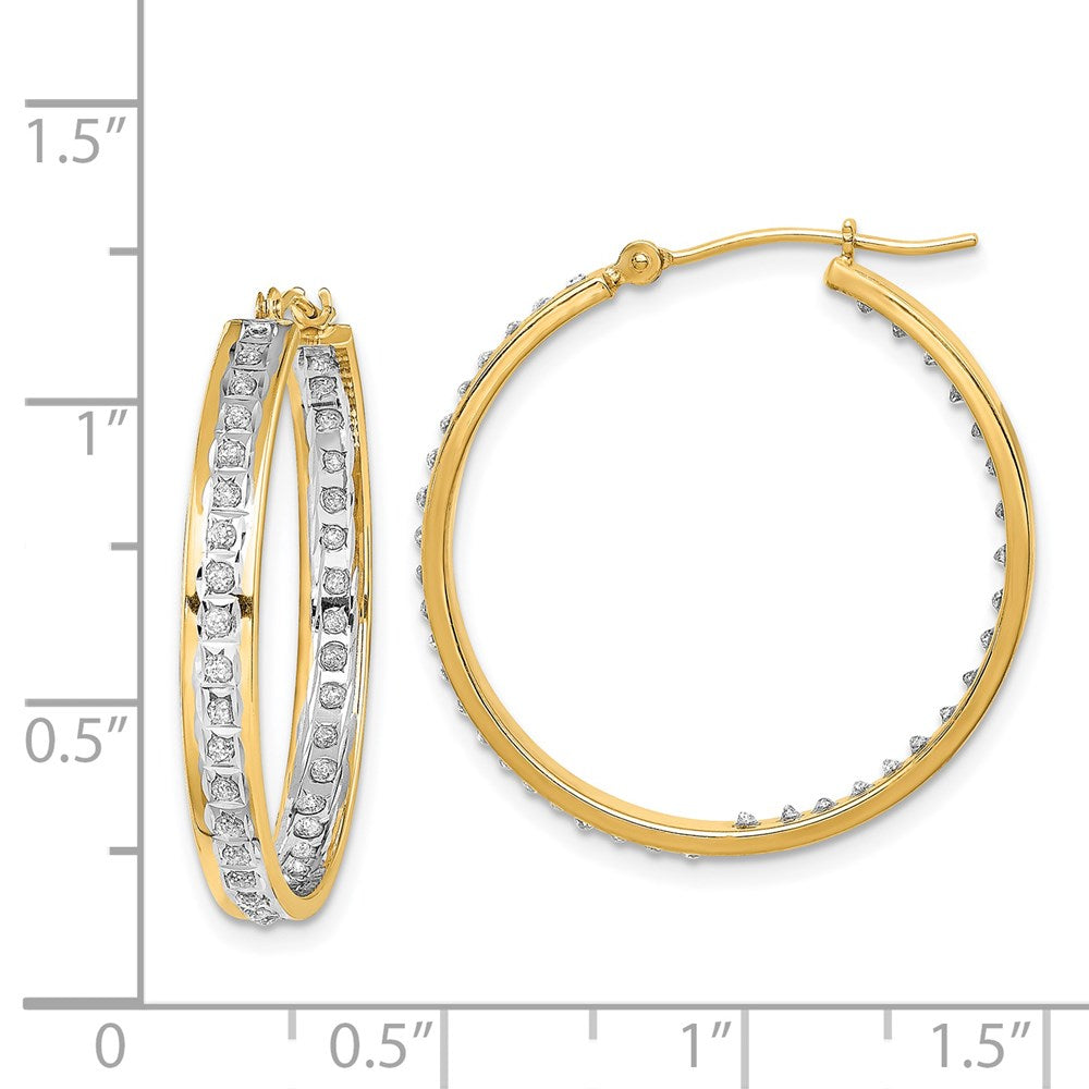 14K Gelbgold Diamant Fascination In/out Creolen