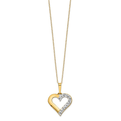 14K Gelbgold Diamant Fascination Herz Halskette