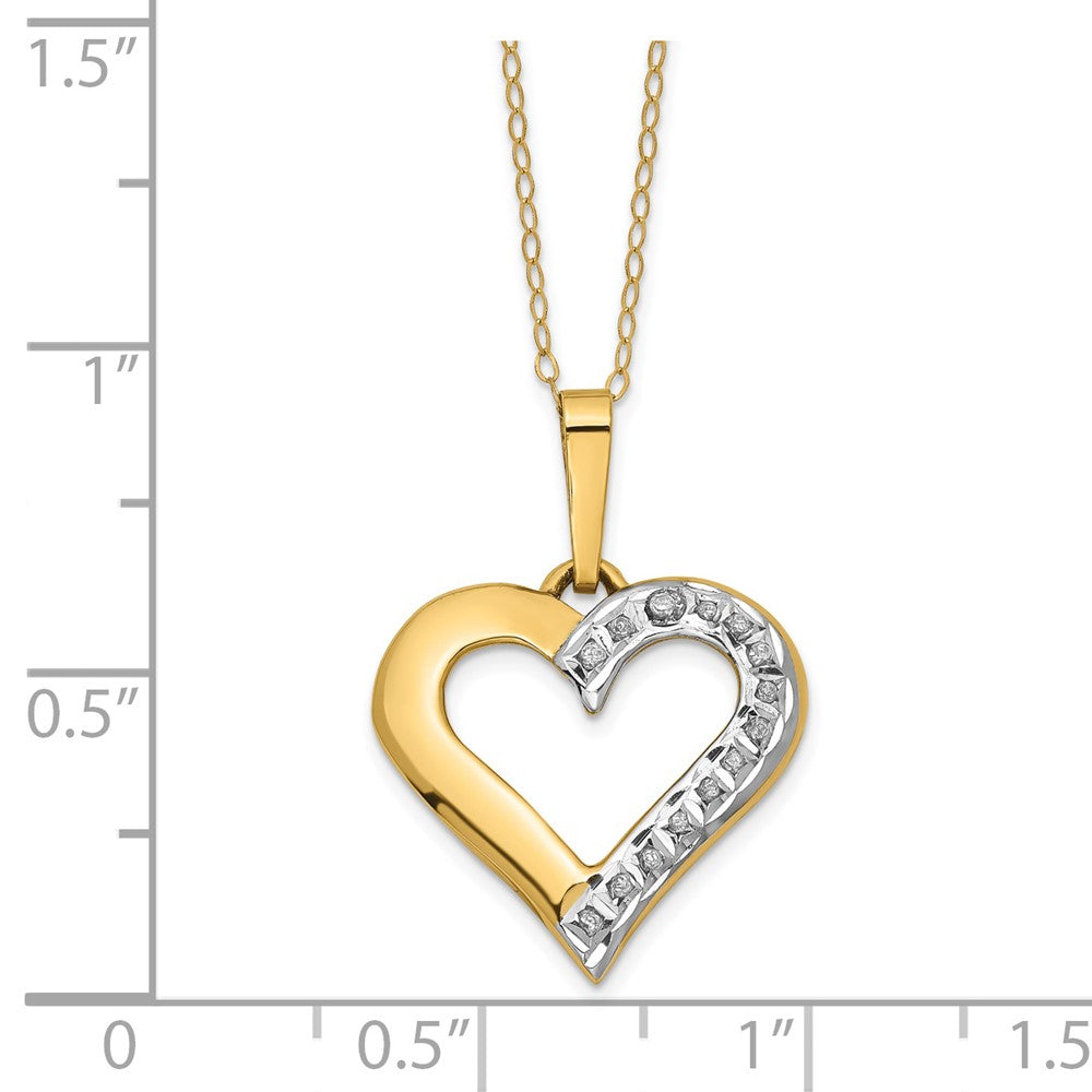 14K Gelbgold Diamant Fascination Herz Halskette