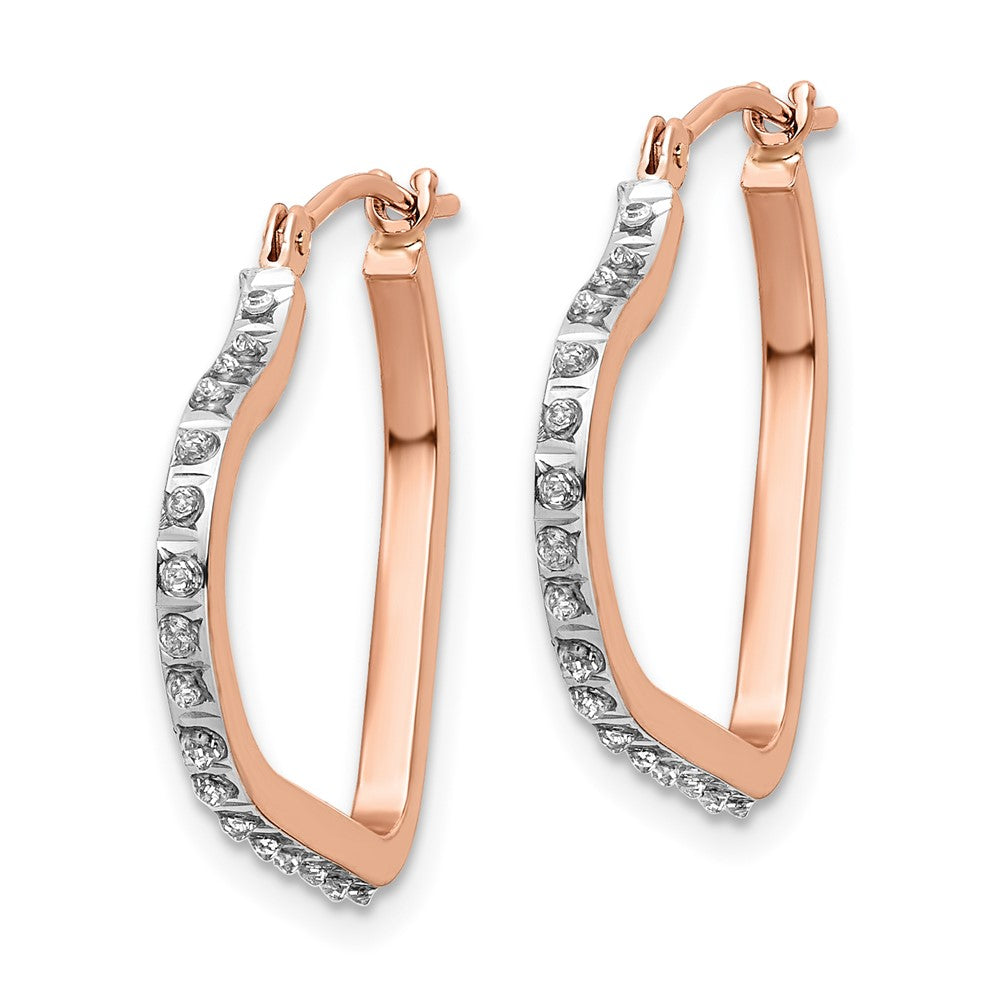 14K Roségold Diamant Fascination Herz Creolen