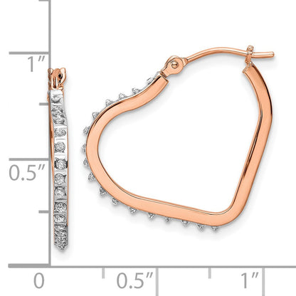 14K Roségold Diamant Fascination Herz Creolen