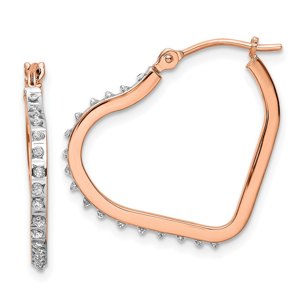 14K Roségold Diamant Fascination Herz Creolen