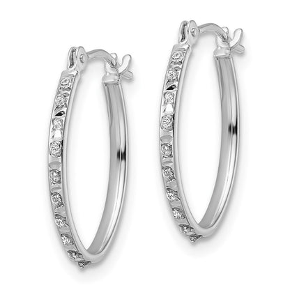 14K Weißgold Diamant Fascination Oval Creolen