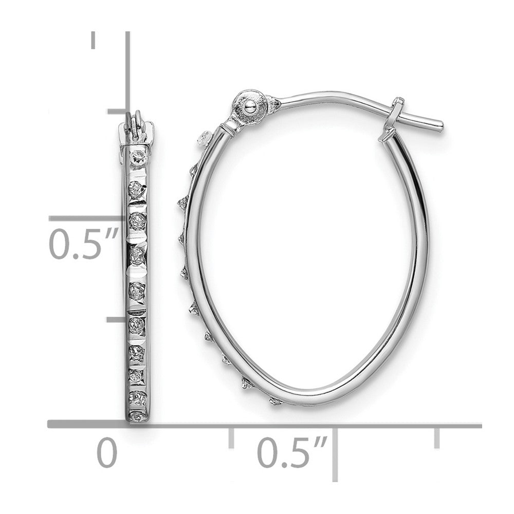 14K Weißgold Diamant Fascination Oval Creolen