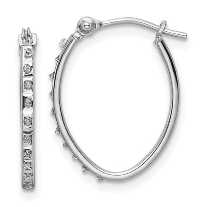 14K Weißgold Diamant Fascination Oval Creolen