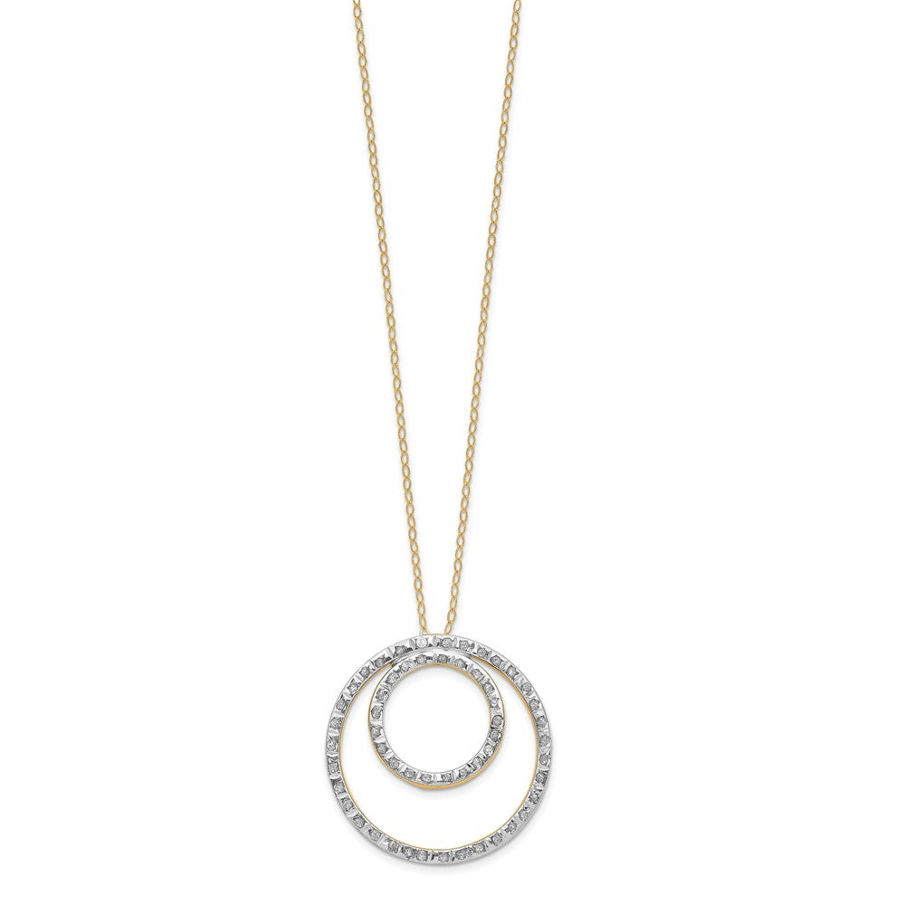 14K Gelbgold Diamant Fascination Doppelt Kreis Halskette