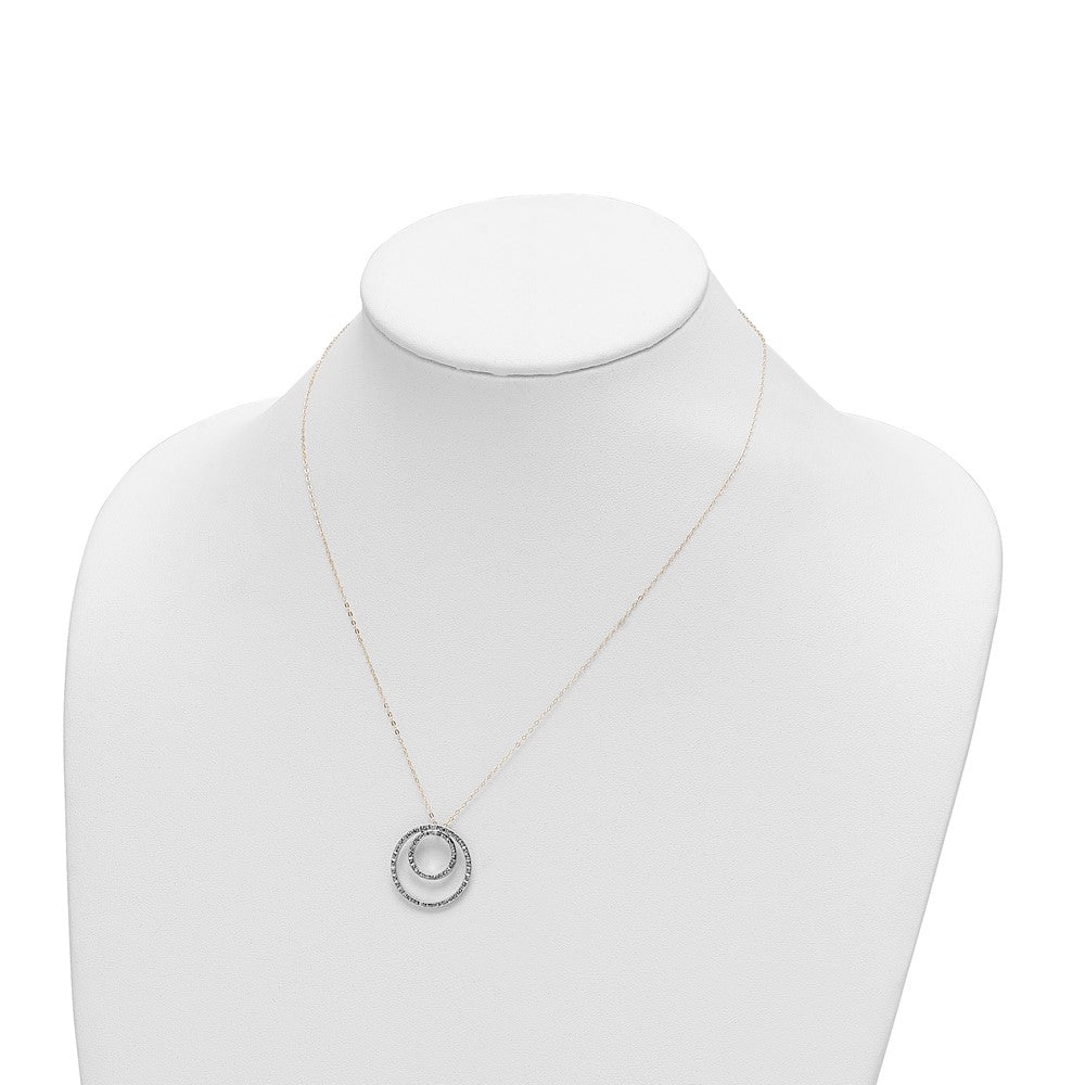 14K Gelbgold Diamant Fascination Doppelt Kreis Halskette