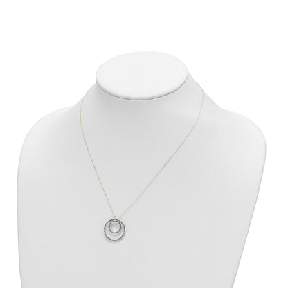 14K Gelbgold Diamant Fascination Doppelt Kreis Halskette