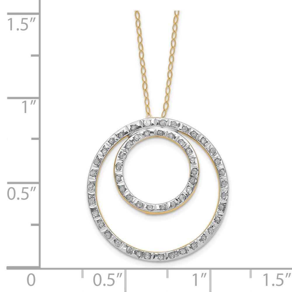14K Gelbgold Diamant Fascination Doppelt Kreis Halskette