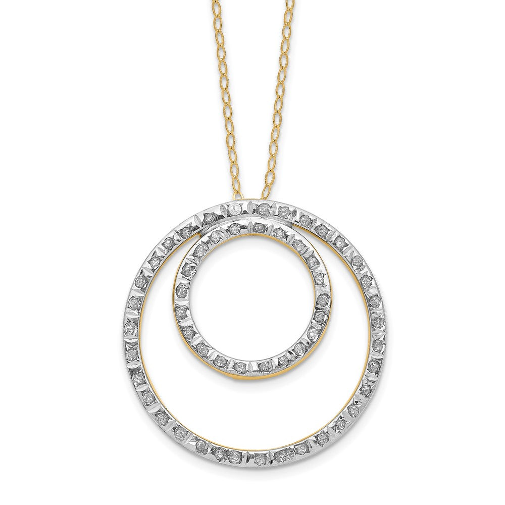 14K Gelbgold Diamant Fascination Doppelt Kreis Halskette