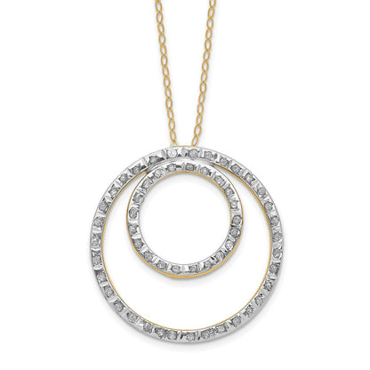 14K Gelbgold Diamant Fascination Doppelt Kreis Halskette