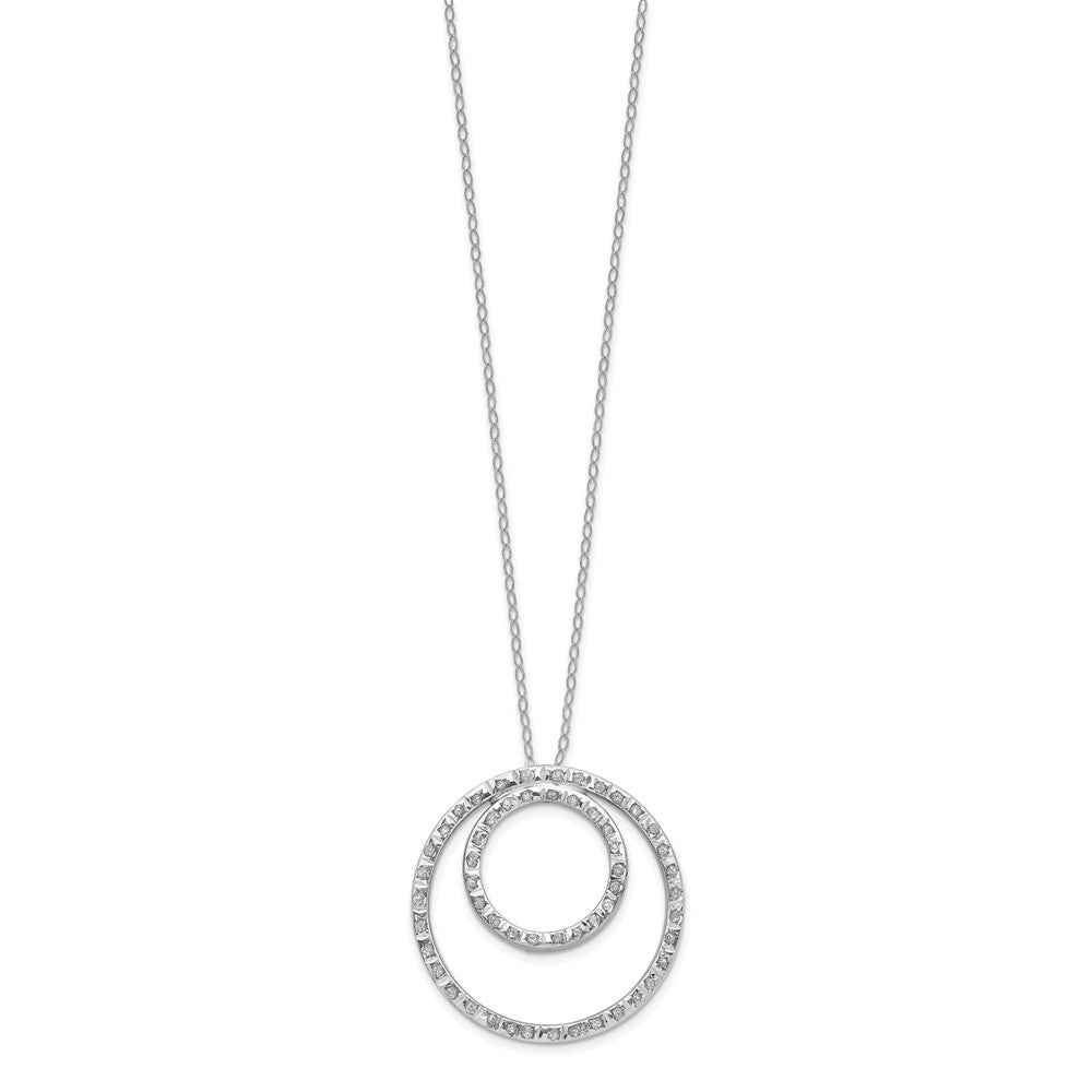 14K Weißgold Diamant Fascination Doppelt Kreis Halskette