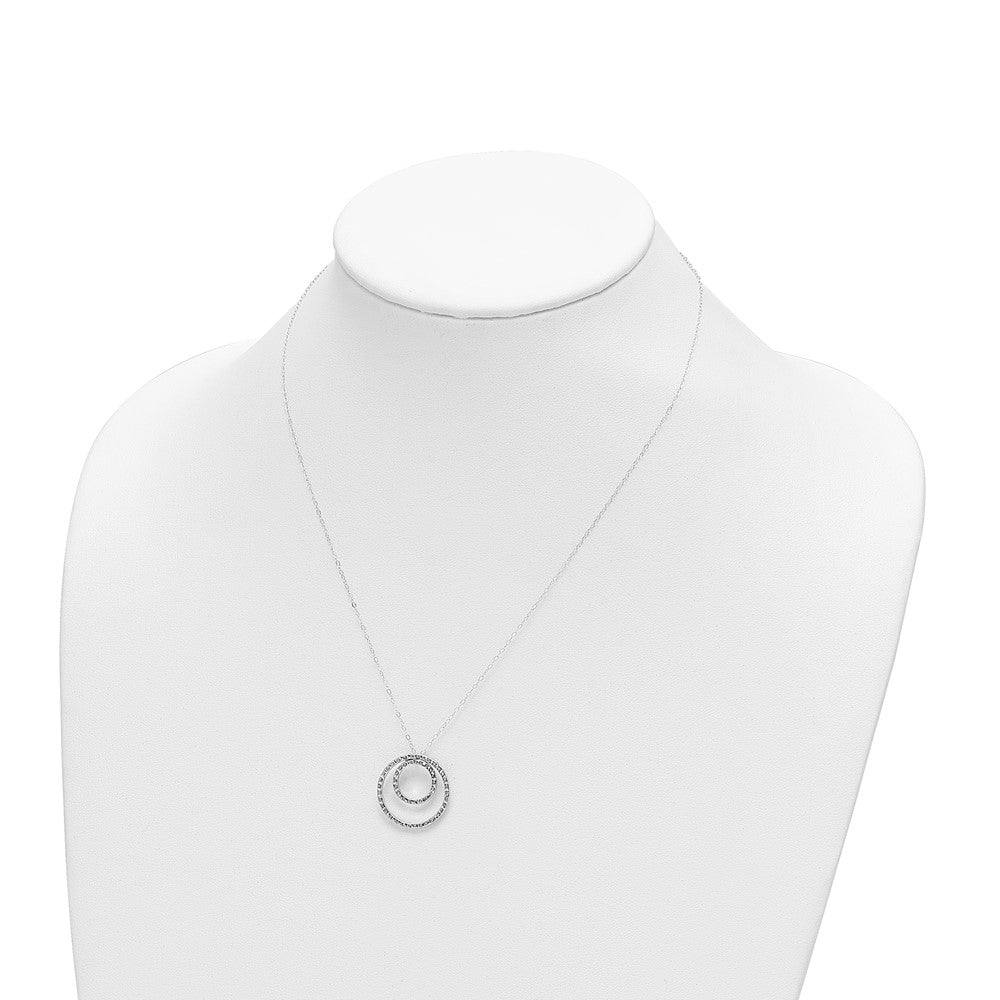 14K Weißgold Diamant Fascination Doppelt Kreis Halskette