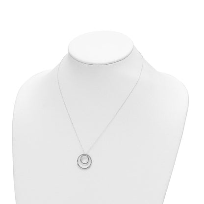 14K Weißgold Diamant Fascination Doppelt Kreis Halskette