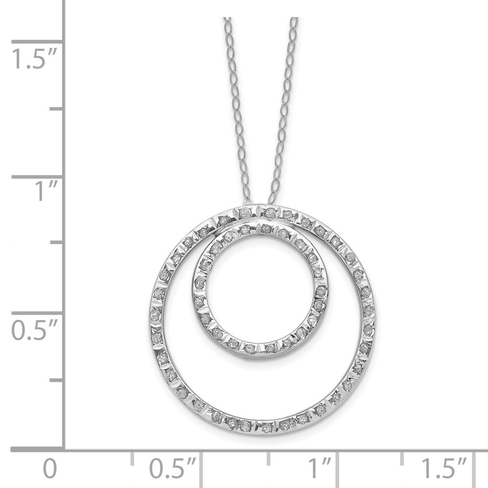 14K Weißgold Diamant Fascination Doppelt Kreis Halskette
