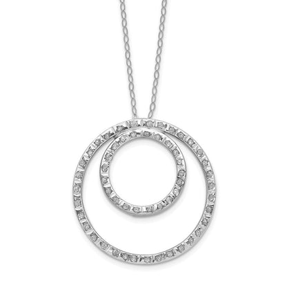 14K Weißgold Diamant Fascination Doppelt Kreis Halskette