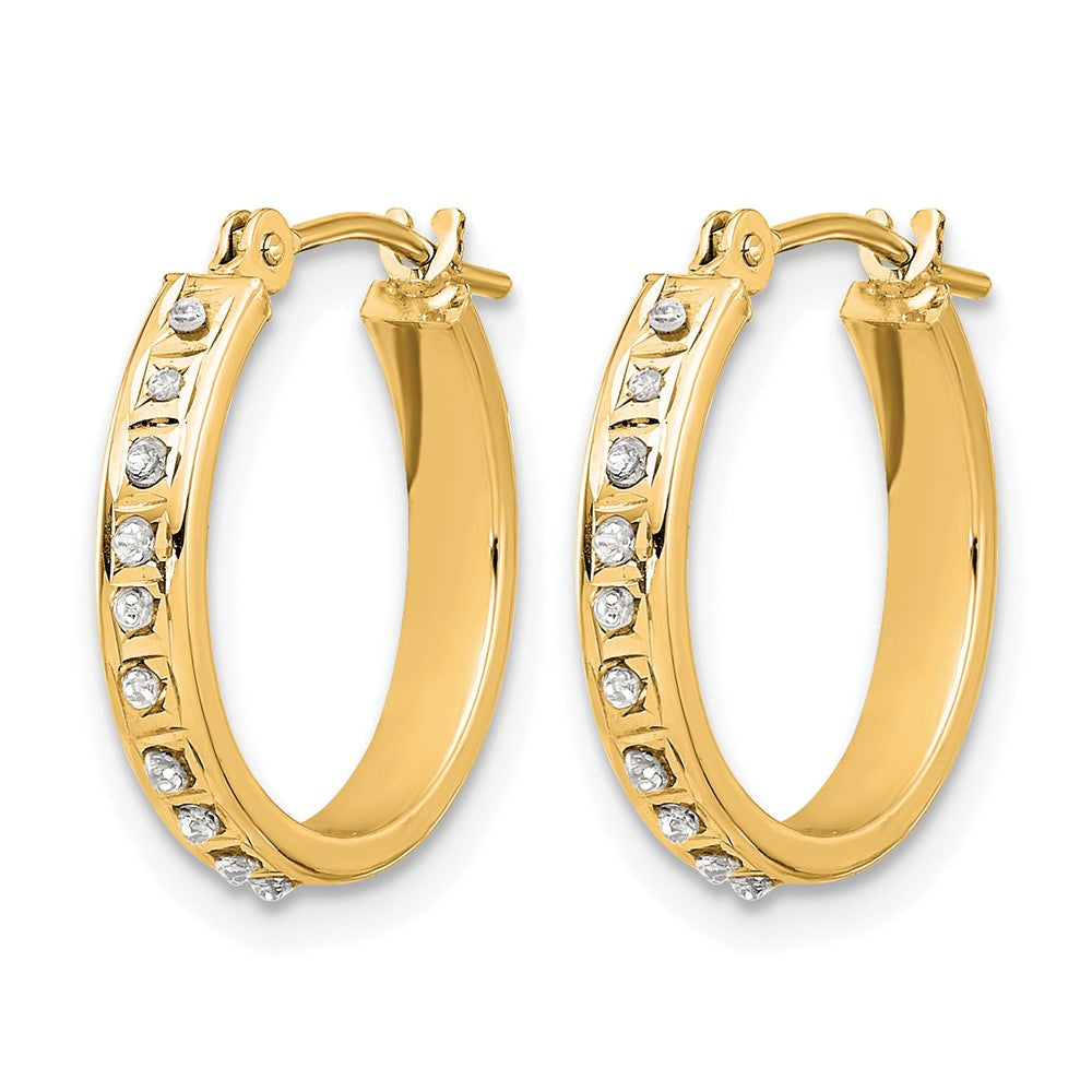 14K Gelbgold Diamant Fascination Diamant Dust/akzente Creolen