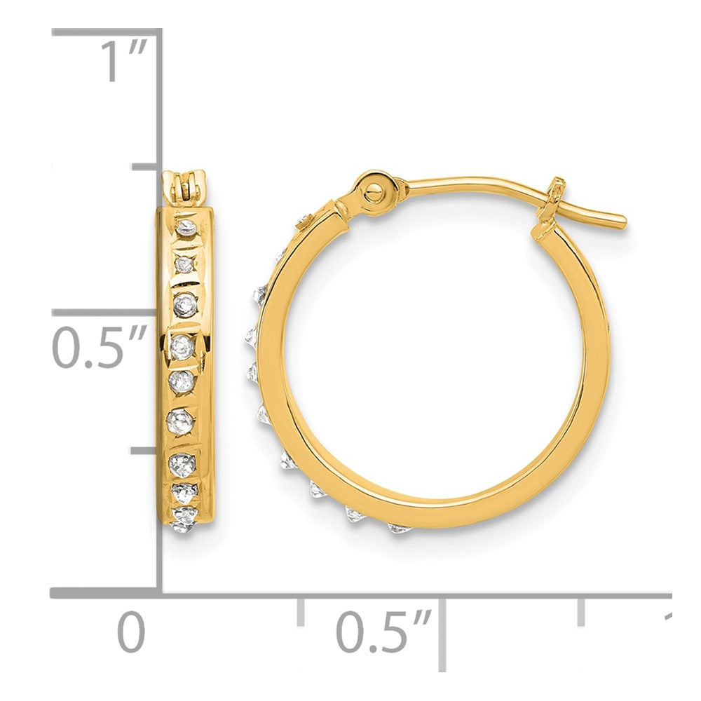 14K Gelbgold Diamant Fascination Diamant Dust/akzente Creolen