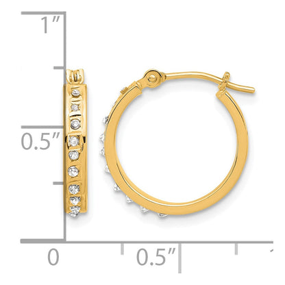 14K Gelbgold Diamant Fascination Diamant Dust/akzente Creolen