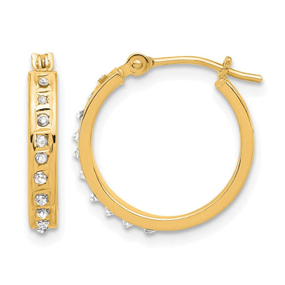 14K Gelbgold Diamant Fascination Diamant Dust/akzente Creolen