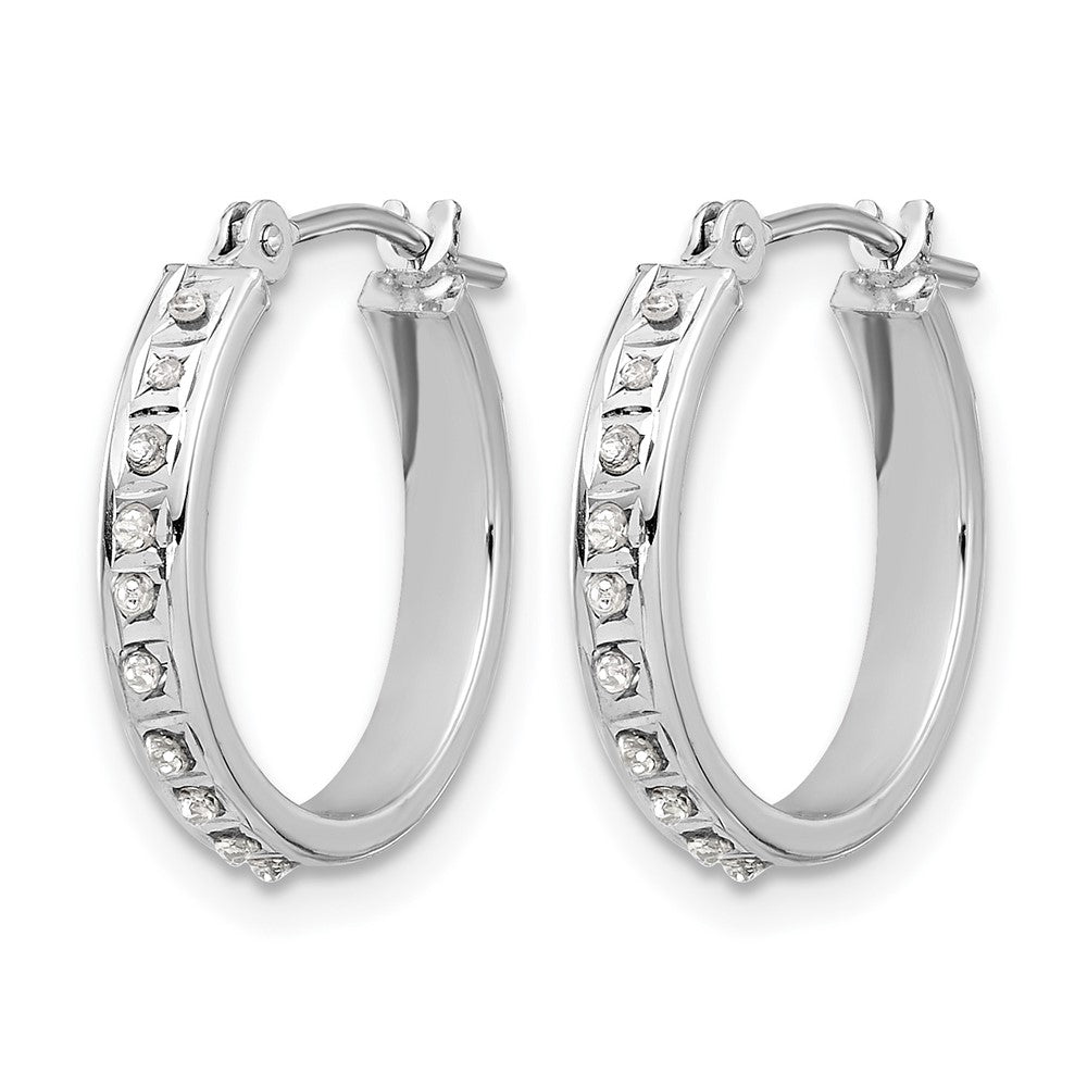 14K Weißgold Wg Diamant Fascination Diamant Dust/akzente Creolen