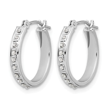 14K Weißgold Wg Diamant Fascination Diamant Dust/akzente Creolen