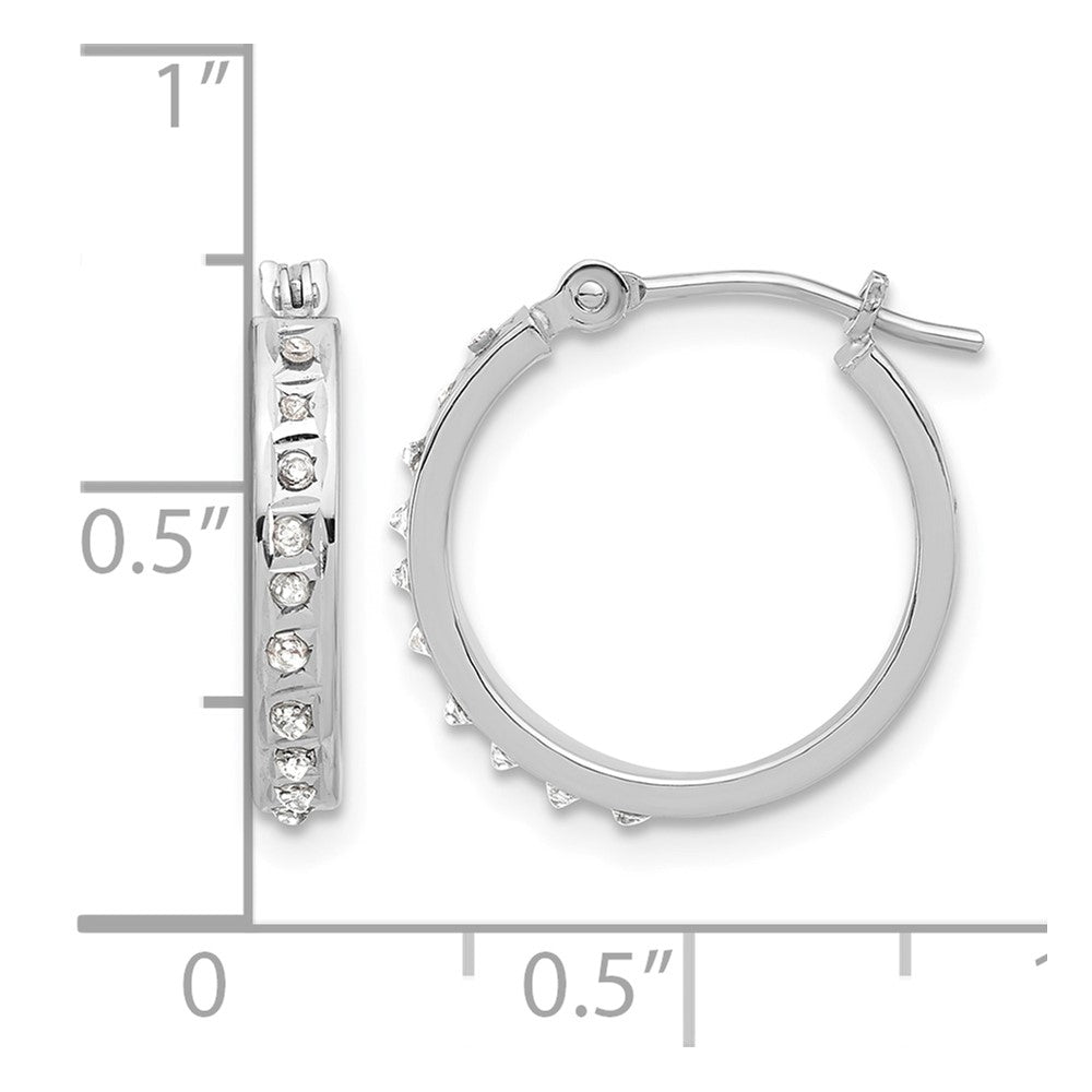 14K Weißgold Wg Diamant Fascination Diamant Dust/akzente Creolen