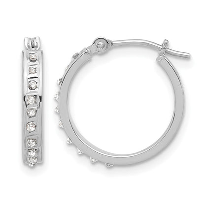 14K Weißgold Wg Diamant Fascination Diamant Dust/akzente Creolen