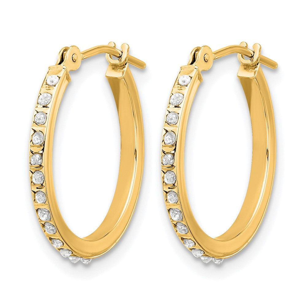 14K Gelbgold Diamant Fascination Diamant Dust/akzente Creolen