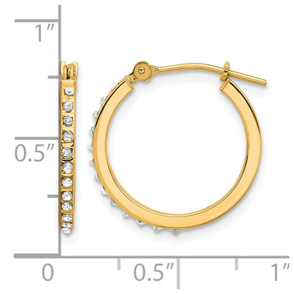 14K Gelbgold Diamant Fascination Diamant Dust/akzente Creolen