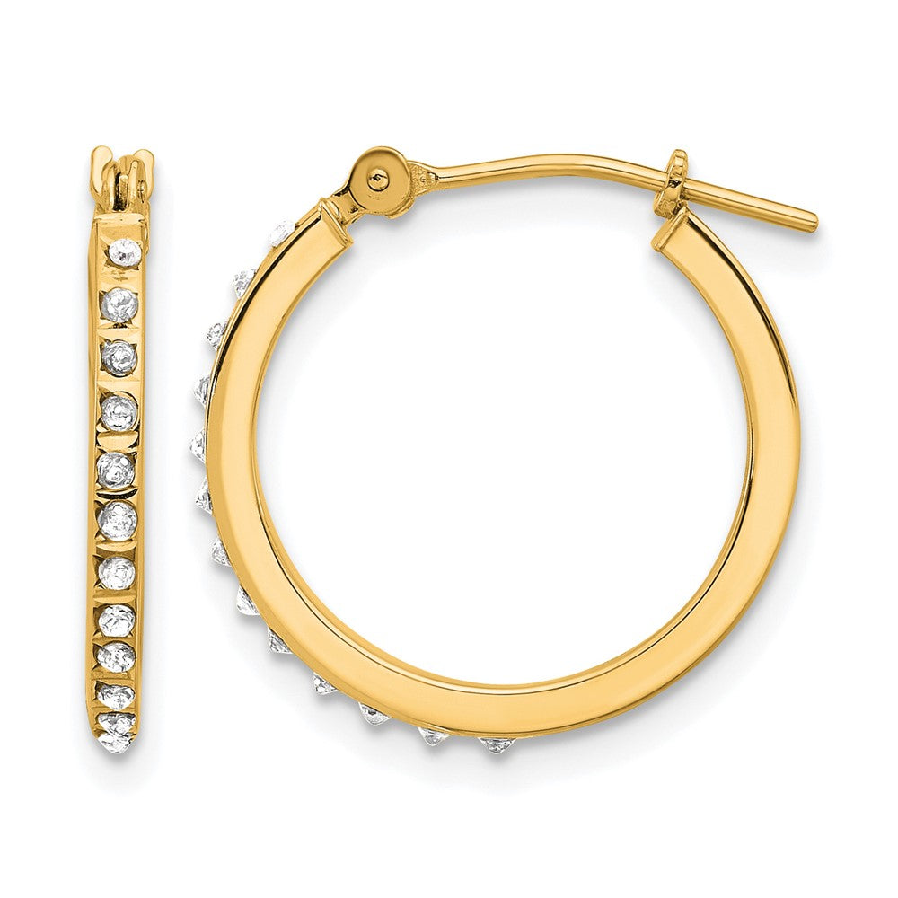 14K Gelbgold Diamant Fascination Diamant Dust/akzente Creolen