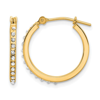 14K Gelbgold Diamant Fascination Diamant Dust/akzente Creolen