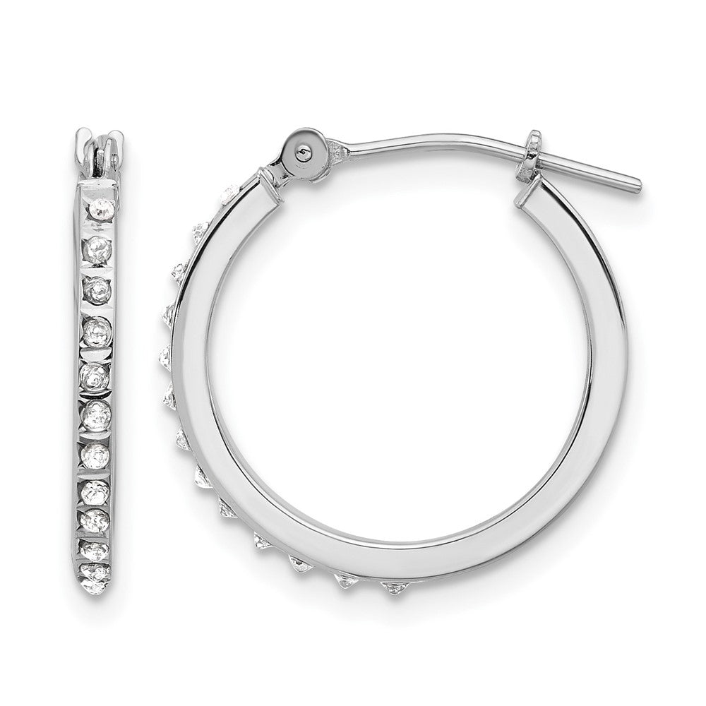 14K Weißgold Wg Diamant Fascination Diamant. Dust/akzente Creolen