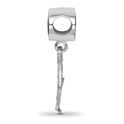 Sterlingsilber Logoart Delta Gamma Oval mit Anker Hängend Perle