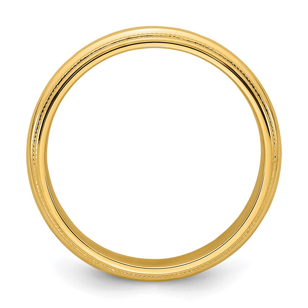 14K Gelbgold 6 mm Ehering mit doppeltem Milgrain und Komfort-Passform