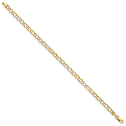 14K Hohl Doppelt Glieder Charm Armband