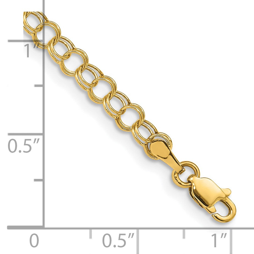 14K Hohl Doppelt Glieder Charm Armband