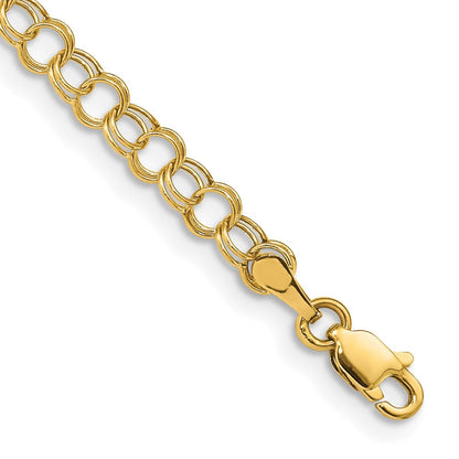 14K Hohl Doppelt Glieder Charm Armband