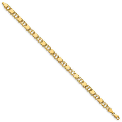 14K Doppelt Glieder mit Herzen Charm Armband