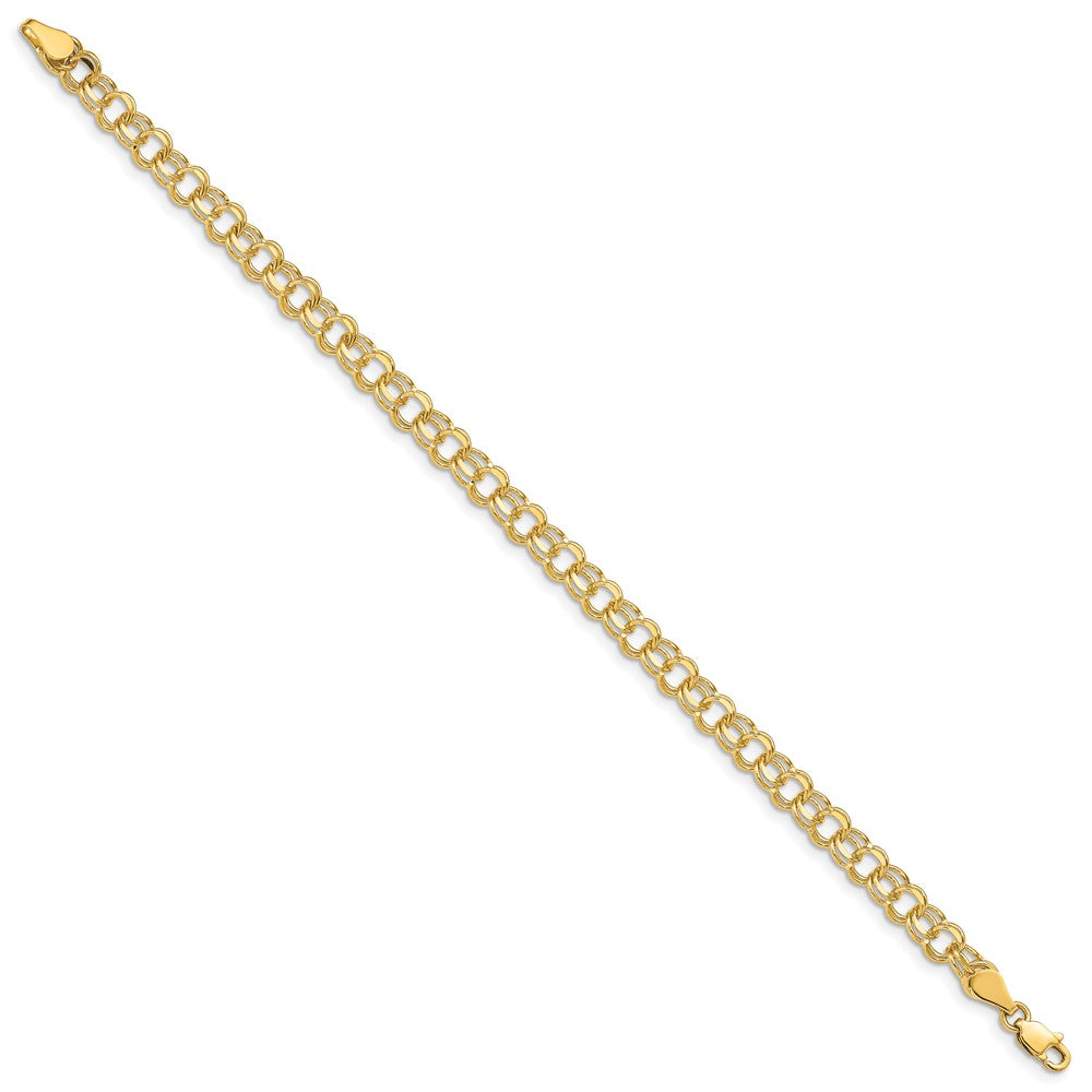 14K Gelbgold Doppelt Glieder Charm Armband