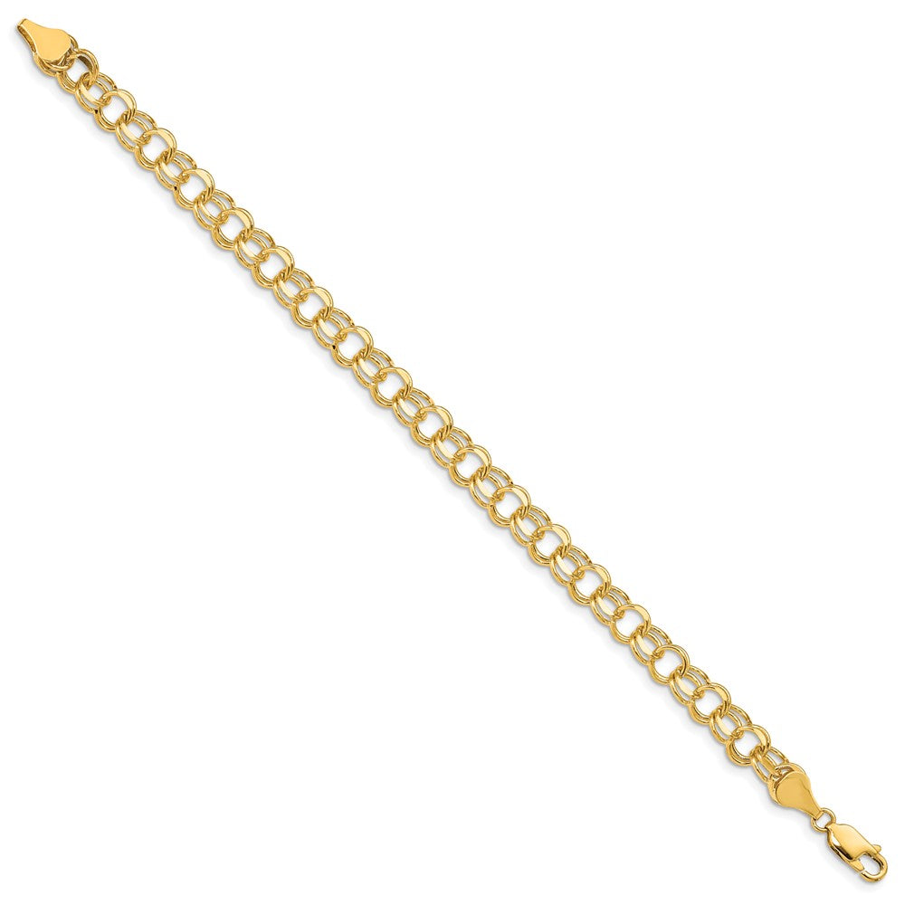 14K Gelbgold Doppelt Glieder Charm Armband