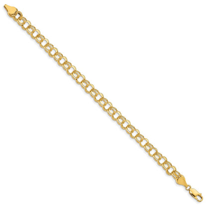 14K Gelbgold Doppelt Glieder Charm Armband