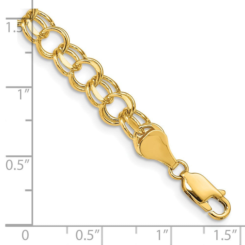 14K Gelbgold Doppelt Glieder Charm Armband