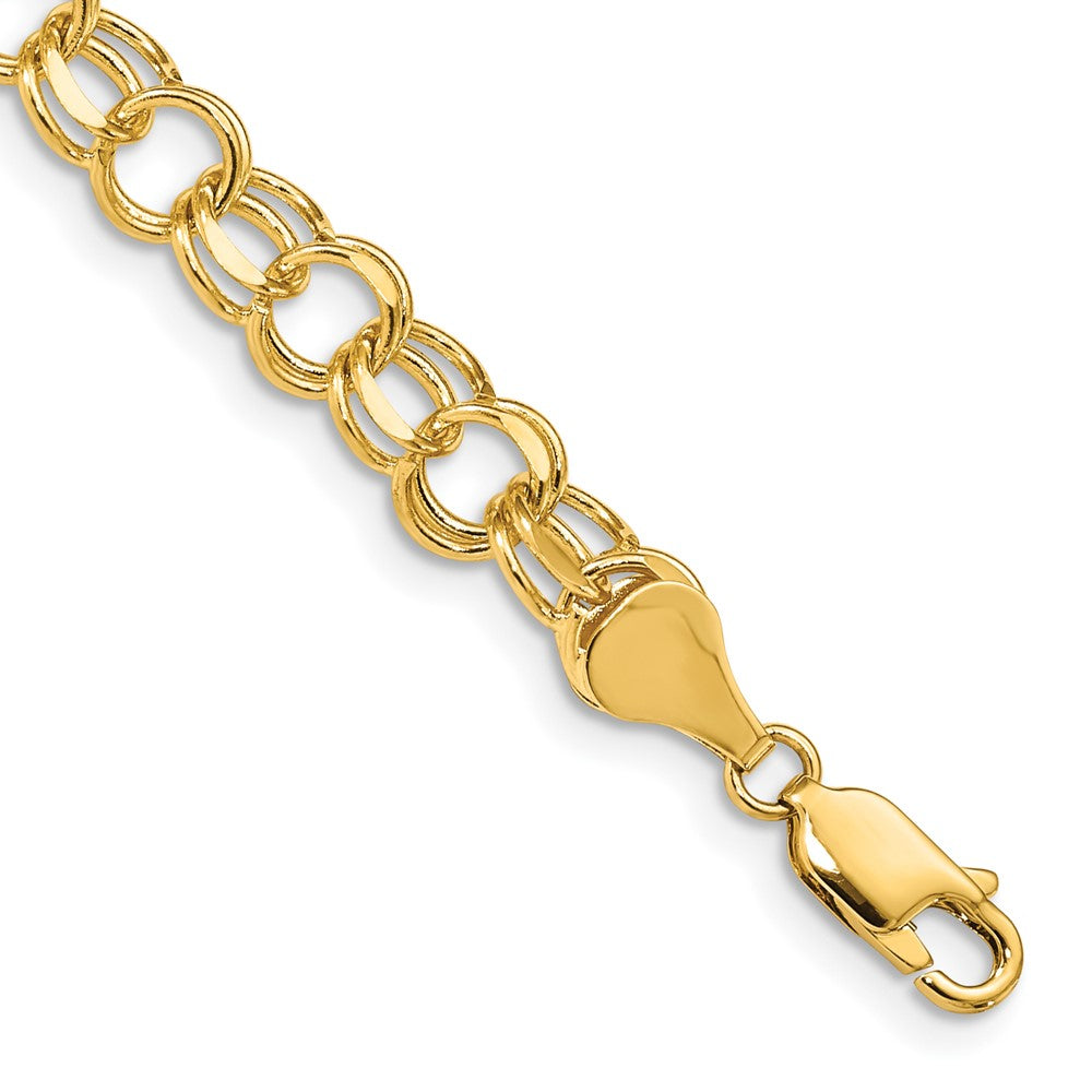 14K Gelbgold Doppelt Glieder Charm Armband