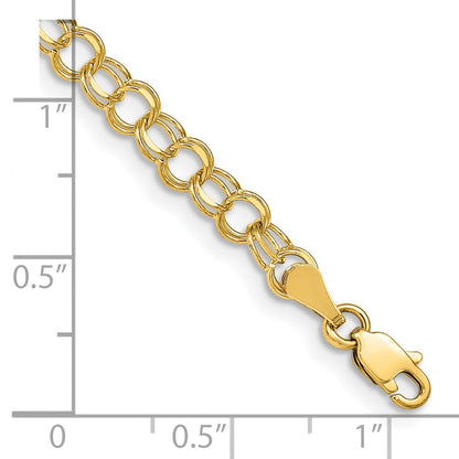 14K Gelbgold Doppelt Glieder Charm Armband