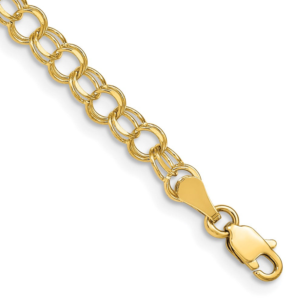 14K Gelbgold Doppelt Glieder Charm Armband